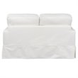 Sunset Trading Americana Box Cushion Fabric Slipcovered Loveseat in White