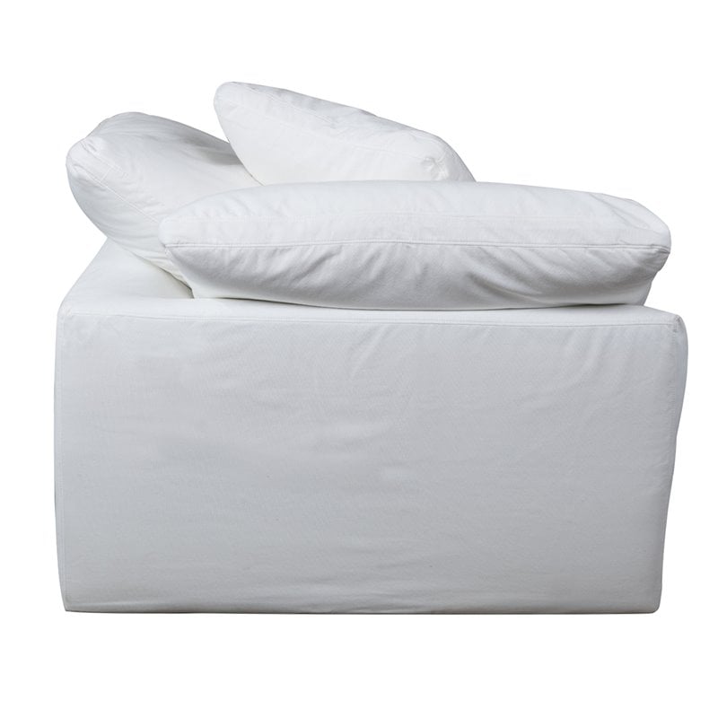 Sunset Trading Puff 3-Piece L-Shape Fabric Slipcover Sectional in White