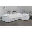 Sunset Trading Puff 4-Piece L-Shape Fabric Slipcover Sectional in White