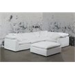 Sunset Trading Puff 5-Piece L-Shape Fabric Slipcover Sectional in White