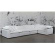 Sunset Trading Puff 5-Piece Fabric Slipcover Sectional Sofa in White