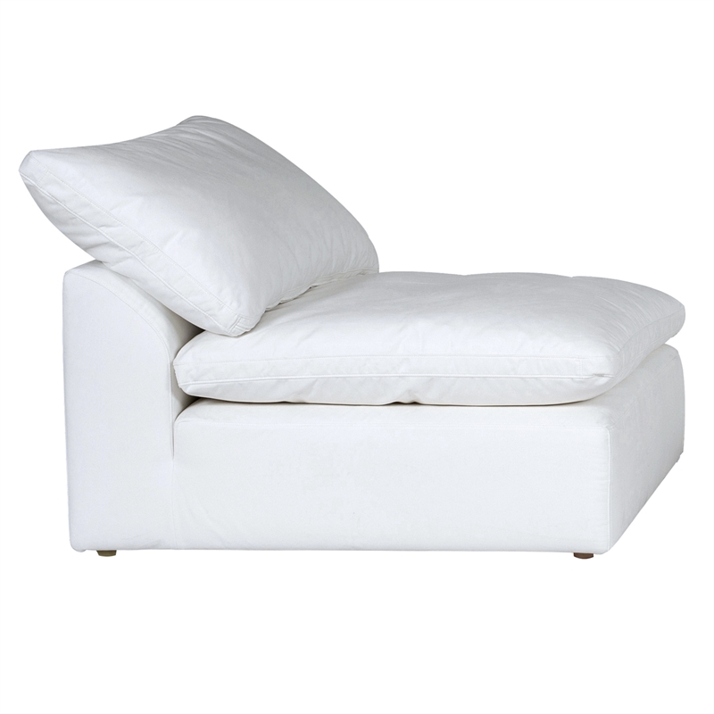 Sunset Trading Puff 5-Piece Fabric Slipcover Sectional Sofa in White