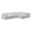 Sunset Trading Puff 6-Piece L-Shape Fabric Slipcover Sectional in White