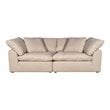 Sunset Trading Puff 2-Piece Fabric Slipcover Modular Sectional Sofa in Tan