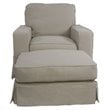 Sunset Trading Americana Fabric Slipcovered Chair and Ottoman in Light Gray