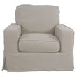 Sunset Trading Americana Fabric Slipcovered Chair and Ottoman in Light Gray