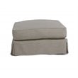 Sunset Trading Americana Fabric Slipcovered Chair and Ottoman in Light Gray