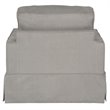 Sunset Trading Americana Box Cushion Fabric Slipcovered Chair & Ottoman in Gray
