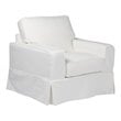 Sunset Trading Americana Box Cushion Fabric Slipcovered Chair in White