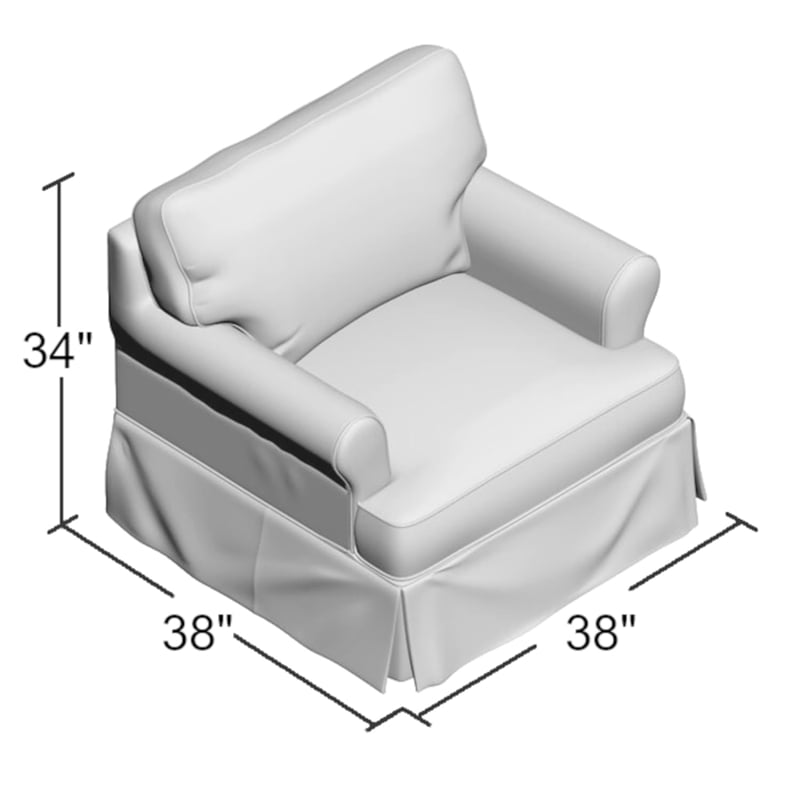 Sunset Trading Horizon Cotton Slipcovered T-Cushion Chair in White