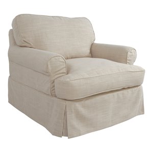 sunset trading horizon fabric slipcovered t-cushion chair in linen beige