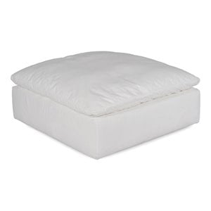 Sunset Trading Puff Fabric Slipcovered Sectional Modular Ottoman in White