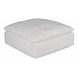 Sunset Trading Puff Fabric Slipcovered Sectional Modular Ottoman in White