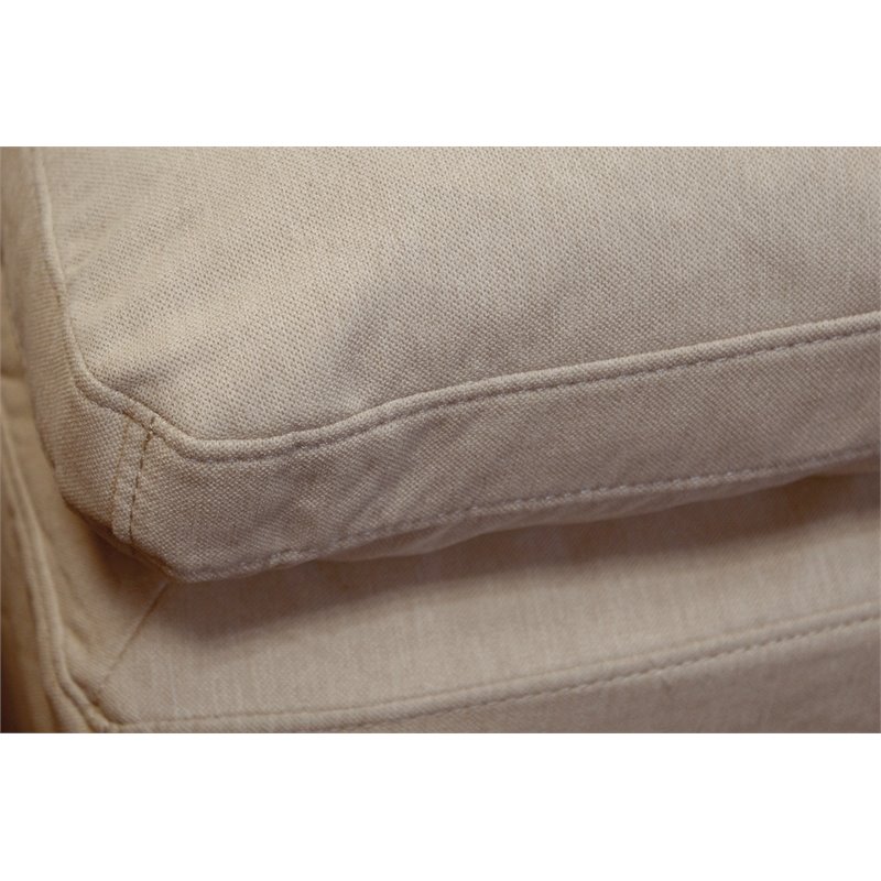 Sunset Trading Puff Fabric Slipcovered Sectional Modular Ottoman in Tan