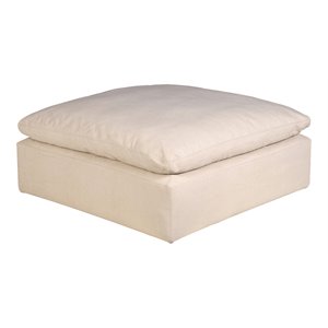 Sunset Trading Puff Fabric Slipcovered Sectional Modular Ottoman in Tan