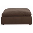 Sunset Trading Puff Fabric Slipcovered Sectional Modular Ottoman in Brown