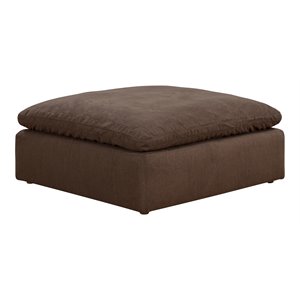 Sunset Trading Puff Fabric Slipcovered Sectional Modular Ottoman in Brown