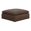 Sunset Trading Puff Fabric Slipcovered Sectional Modular Ottoman in Brown