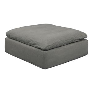 Sunset Trading Puff Fabric Slipcovered Sectional Modular Ottoman in Gray