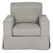 Sunset Trading Americana Box Cushion Fabric Slipcovered Chair in Gray
