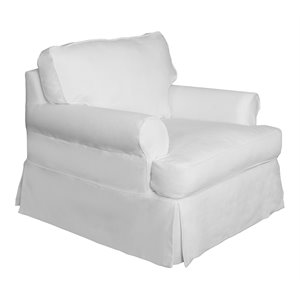 sunset trading horizon fabric slipcover for t-cushion chair in white
