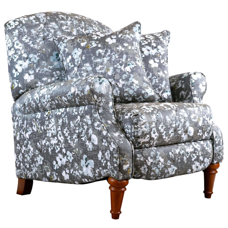 Sunset Trading Seascape Fabric Recliner with Two Matching Pillows in Gray