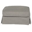 Sunset Trading Horizon Wood/Fabric Slipcovered Ottoman in Gray