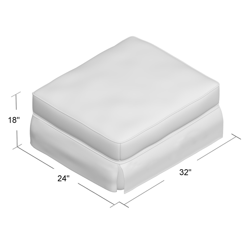 Sunset Trading Horizon Slipcovered Ottoman in Warm White Fabric