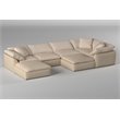 Sunset Trading Puff 7-Piece Fabric Slipcovered Modular Sectional in Tan