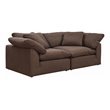 Sunset Trading Puff 2-Piece Fabric Slipcover Sectional Sofa in Brown