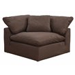 Sunset Trading Puff 3-Piece L-Shape Fabric Slipcover Sectional in Brown