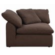Sunset Trading Puff 3-Piece L-Shape Fabric Slipcover Sectional in Brown