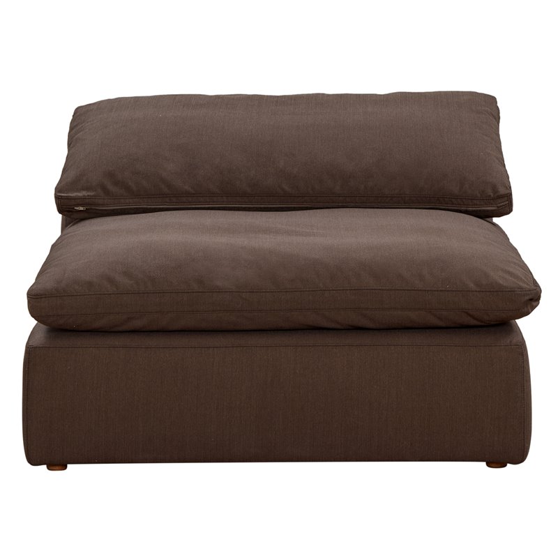 Sunset Trading Puff 4-Piece L-Shape Fabric Slipcover Sectional in Brown