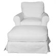Sunset Trading Horizon Fabric Slipcover Swivel Rocking Chair & Ottoman in White