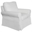 Sunset Trading Horizon Fabric Slipcover Swivel Rocking Chair & Ottoman in White