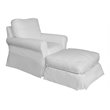 Sunset Trading Horizon Fabric Slipcover Swivel Rocking Chair & Ottoman in White