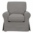 Sunset Trading Horizon Fabric Slipcovered Swivel Rocking Chair & Ottoman in Gray