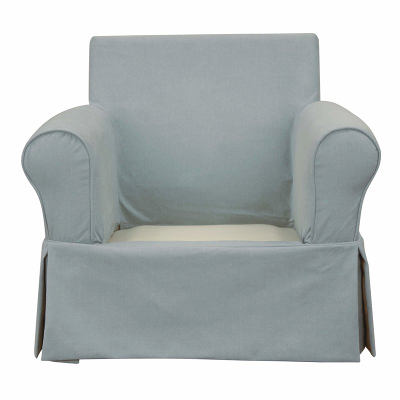 Sunset Trading Horizon Fabric Slipcovered Swivel Rocking Chair in Ocean Blue