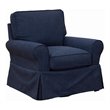 Sunset Trading Horizon Fabric Slipcovered Swivel Rocking Chair in Navy Blue