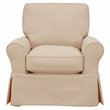 Sunset Trading Horizon Fabric Slipcovered Swivel Rocking Chair in Tan