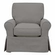Sunset Trading Horizon Fabric Slipcovered Swivel Rocking Chair in Gray