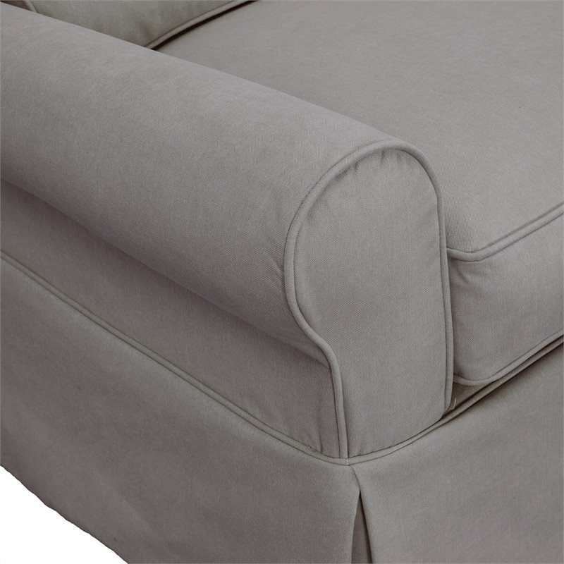 Sunset Trading Horizon Fabric Slipcovered Swivel Rocking Chair in Gray