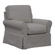 Sunset Trading Horizon Fabric Slipcovered Swivel Rocking Chair in Gray