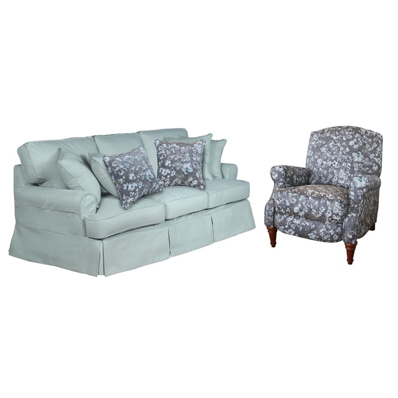 Sunset Trading Horizon 2-Piece Fabric Living Room Set in Ocean Blue