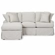 Sunset Trading Horizon Fabric Slipcover Reversible Chaise Sleeper Sofa in Gray