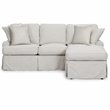 Sunset Trading Horizon Fabric Slipcover Reversible Chaise Sleeper Sofa in Gray