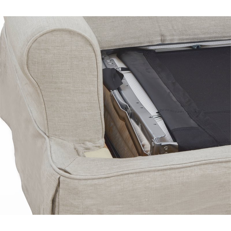 Sunset Trading Horizon Fabric Slipcover Reversible Chaise Sleeper Sofa in Gray