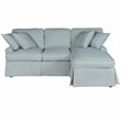 Sunset Trading Horizon Fabric Slipcover Reversible Chaise Sleeper Sofa in Blue