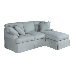 sunset trading horizon fabric slipcover reversible chaise sleeper sofa in blue