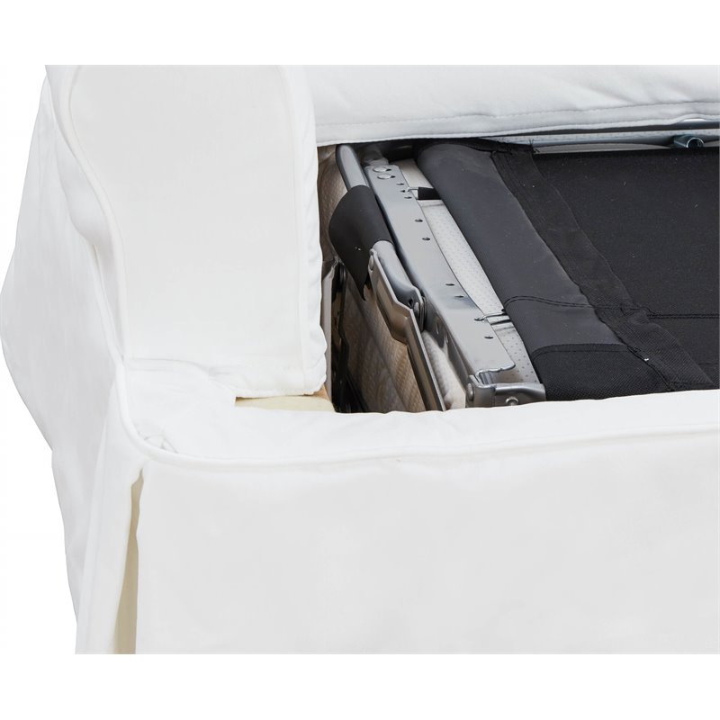 Sunset Trading Horizon Fabric Slipcover Reversible Chaise Sleeper Sofa in White